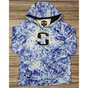 Striker Ice Pullover Hoodie Sweatshirt Men’s Large Blue Fishing AOP